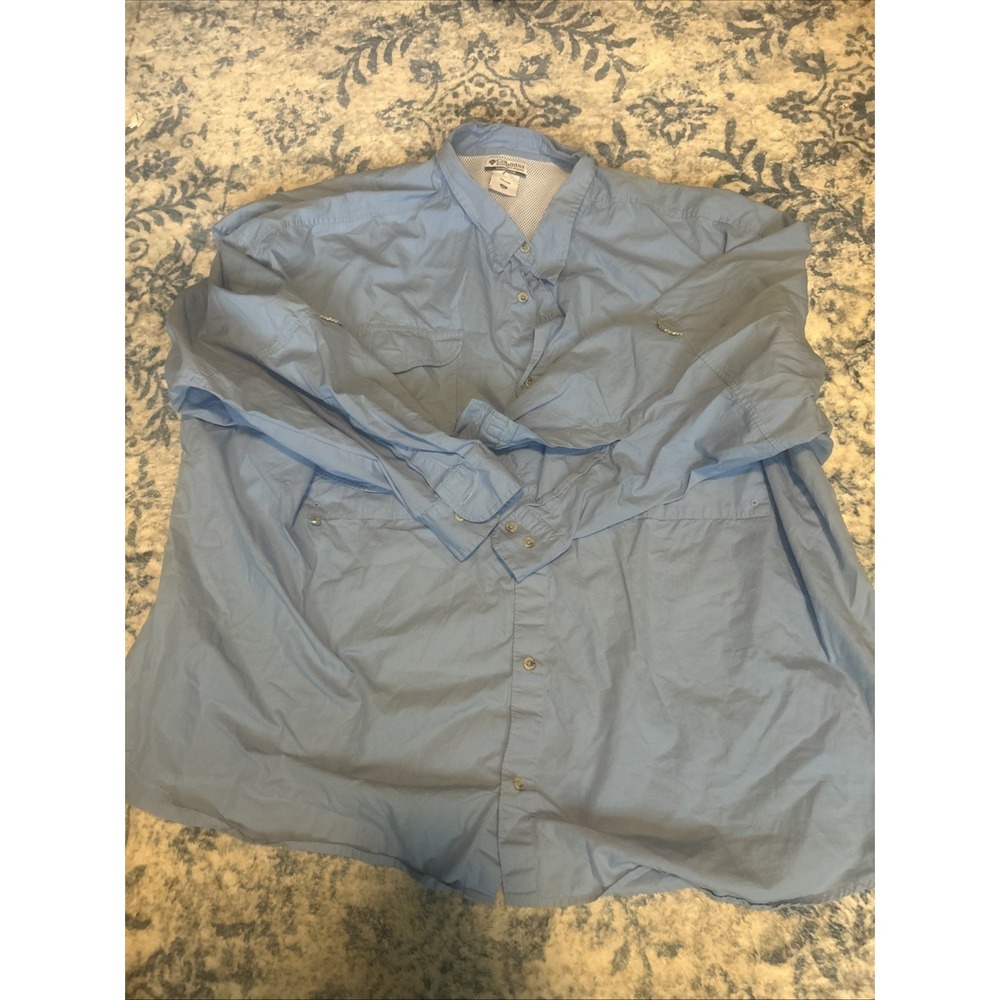 COLUMBIA PFG Long Sleeve Bahama Quick Dry Green 4xl Shirt